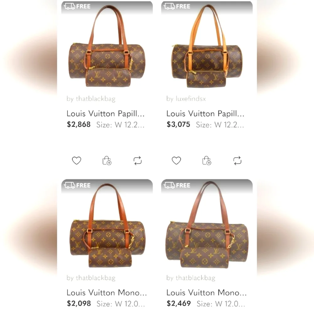 Louis Vuitton PAPILLON 30 Handbag Pouch Monogrammed Canvas - Picture 8 of 17